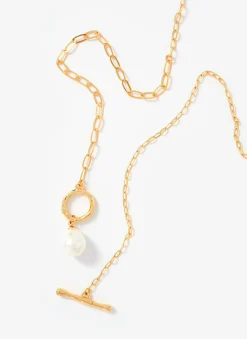 Tone Pearl Lariat Style Necklace Jewellery|Jewelry