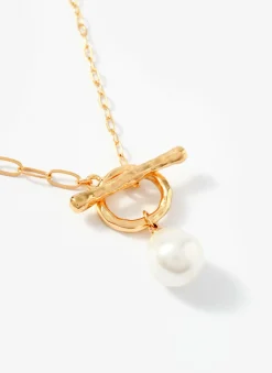 Tone Pearl Lariat Style Necklace Jewellery|Jewelry