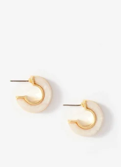 Tone Pearlescent Mini Hoops Jewellery|Jewelry