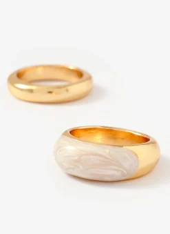 Outlet Tone Pearlescent Ring Set Jewellery|Jewelry