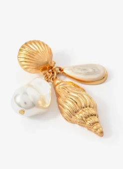 Tone Shell Pearl Drop Earrings Jewellery|Jewelry