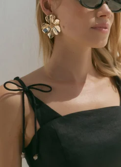 Clearance Tone Statement Flower Earrings Jewellery|Jewelry