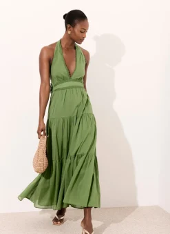 New Cotton Halter Maxi Dress Summer Dresses|Maxi Dresses