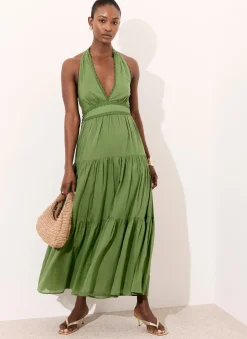 New Cotton Halter Maxi Dress Summer Dresses|Maxi Dresses
