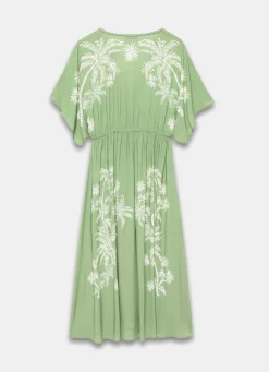 Clearance Palm Print Maxi Beach Dress Summer Dresses|Maxi Dresses