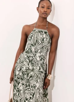 Printed Cotton Halterneck Maxi Dress Summer Dresses|Maxi Dresses