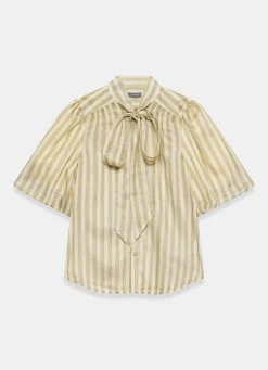 New Striped Puff Sleeve Blouse Shirts & Blouses