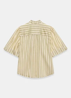 New Striped Puff Sleeve Blouse Shirts & Blouses