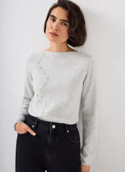 Clearance Button Detail Knit Top Knitted Tops|Knitted Tops