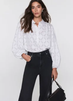 Diamond Striped Jacquard Shirt Shirts & Blouses