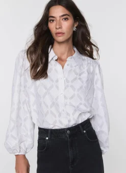Diamond Striped Jacquard Shirt Shirts & Blouses