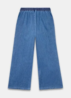 Sale Indigo Scallop Trim Wide Jeans Jeans|Wide Leg Jeans