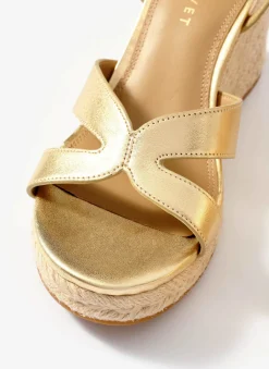 Hot Jase Leather Espadrille Wedges Heels|Heels