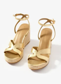 Hot Jase Leather Espadrille Wedges Heels|Heels