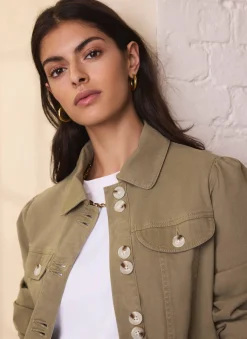 Outlet Cotton Blend Peplum Jacket Jackets