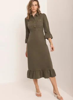 Best Denim Midi Shirt Dress Midi Dresses|Denim Dresses