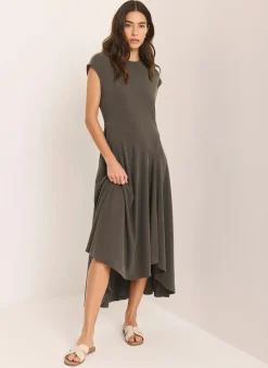 Discount Jersey Asymmetric Midi Dress Midi Dresses