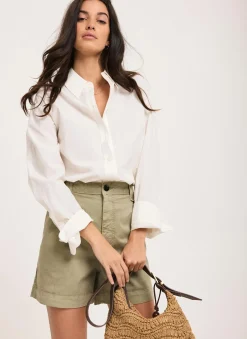 Clearance Pleated Chino Utility Shorts Shorts|Trousers