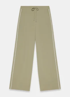 Scallop Side Stripe Wide Trousers Wide Leg Trousers|Trousers