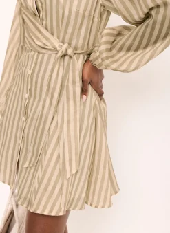 Hot Stripe Wrap Mini Dress Summer Dresses|Mini Dresses
