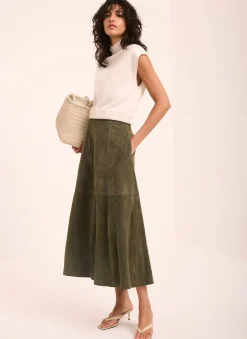 Online Suede Midi Skirt Midi Skirts|Skirts