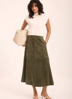 Online Suede Midi Skirt Midi Skirts|Skirts