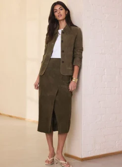 Online Suede Midi Skirt Midi Skirts|Skirts