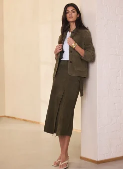Online Suede Midi Skirt Midi Skirts|Skirts