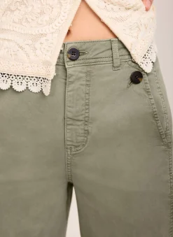 Discount Washed Barrel Leg Chino Trousers Trousers