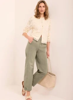Discount Washed Barrel Leg Chino Trousers Trousers
