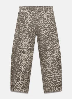 Sale Leopard Print Barrel Leg Jeans Barrel & Balloon Jeans