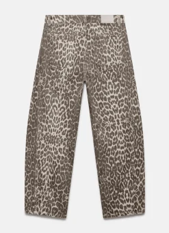 Sale Leopard Print Barrel Leg Jeans Barrel & Balloon Jeans