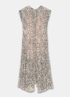 Online Leopard Print Cap Sleeve Midi Dress Midi Dresses|Printed Dresses