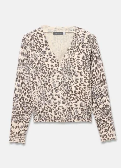 Discount Leopard Print Cotton Cardigan Cardigans|Jumpers & Cardigans