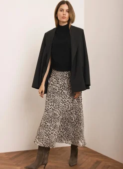 Outlet Leopard Print Midi Skirt Midi Skirts|Skirts