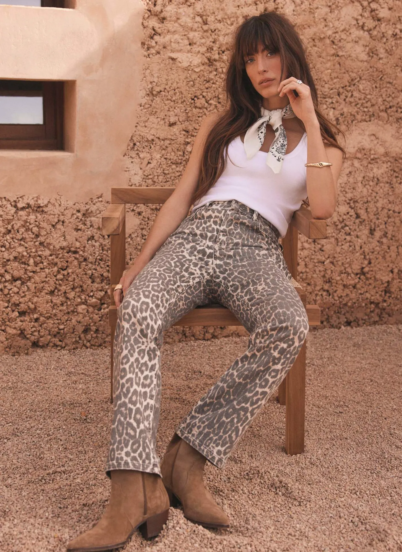New Leopard Print Slim Jeans Jeans|Straight Jeans
