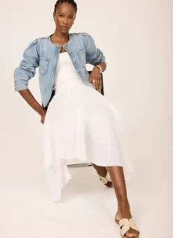 Best Light Indigo Collarless Denim Jacket Jackets|Denim Jackets
