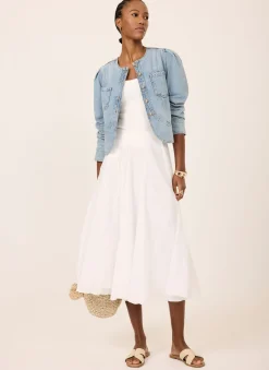 Best Light Indigo Collarless Denim Jacket Jackets|Denim Jackets