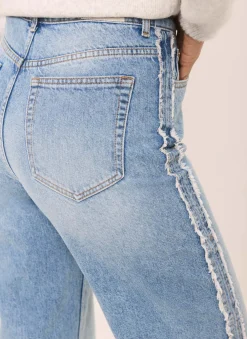 Hot Light Indigo Wash Side Trim Boyfriend Jeans Jeans|Barrel & Balloon Jeans