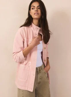 Outlet Cotton Utility Shacket Jackets