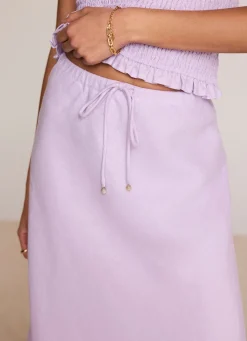 Outlet Linen Bias Midi Skirt Midi Skirts|Skirts