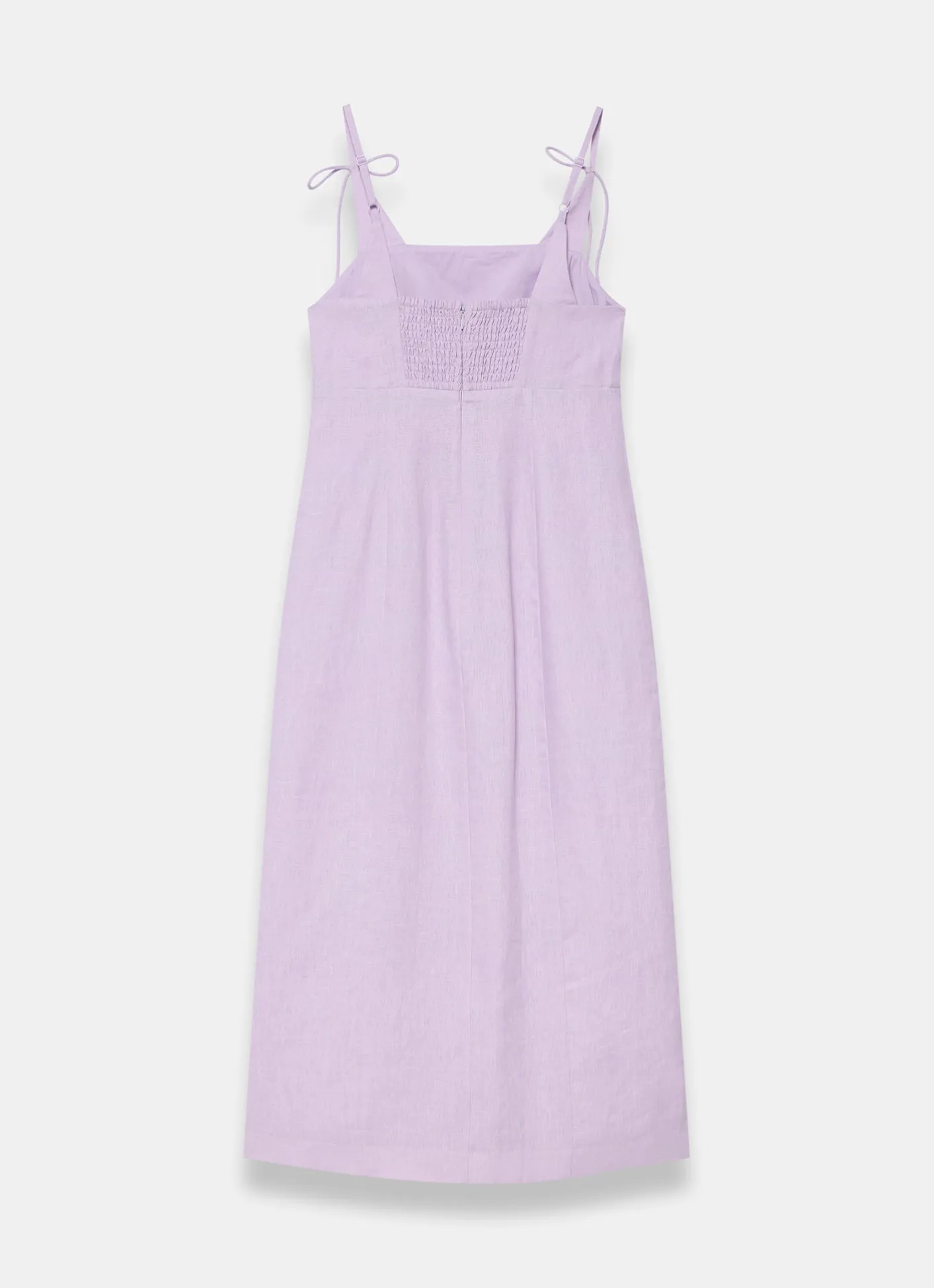 Hot Linen Bow Detail Midi Dress Summer Dresses|Midi Dresses