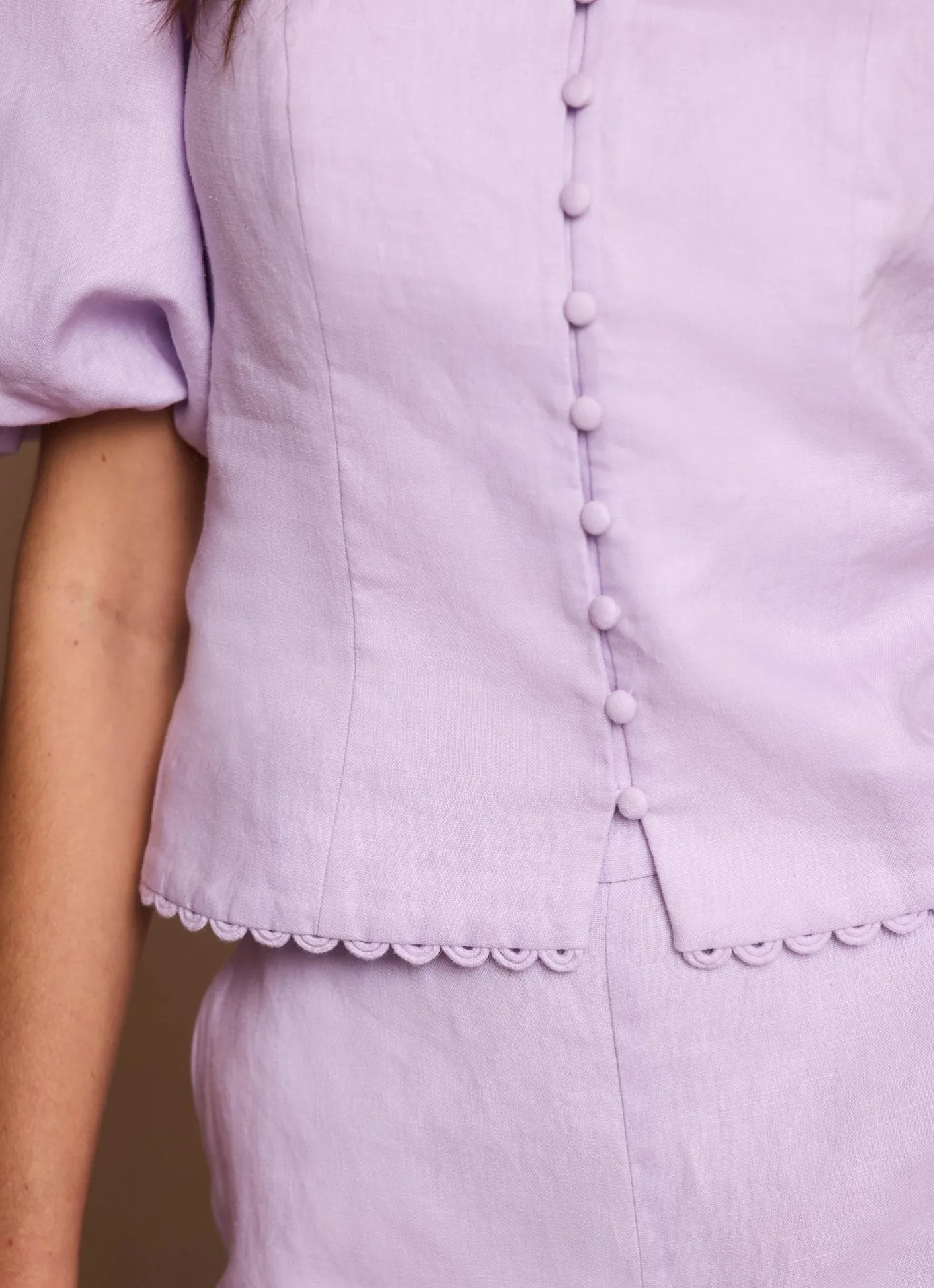 Online Linen Puff Sleeve Top All Tops|Tops