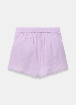 Linen Scallop Hem Shorts Shorts|Trousers