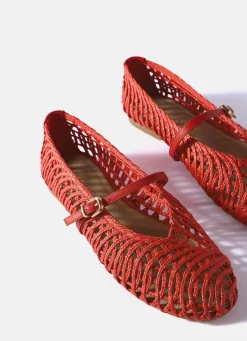 Lily Woven Ballet Flat Pumps Flat Shoes