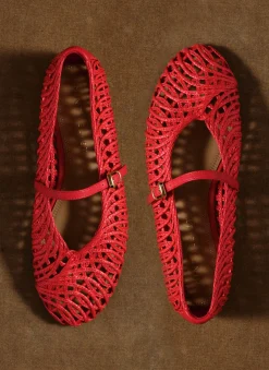 Lily Woven Ballet Flat Pumps Flat Shoes