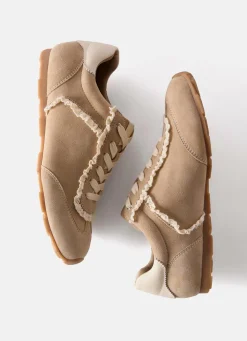 New Lina Suede Lace Detail Trainers Sneakers