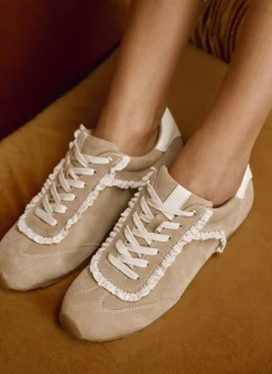 New Lina Suede Lace Detail Trainers Sneakers