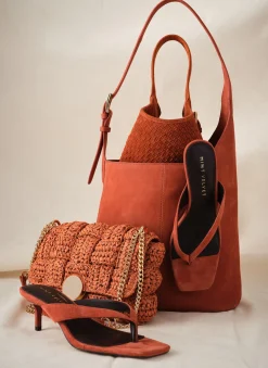 Lola Suede Woven Bucket Bag Bags