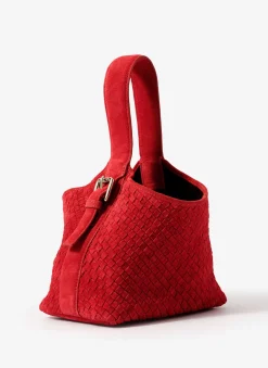 Lola Suede Woven Bucket Bag Bags